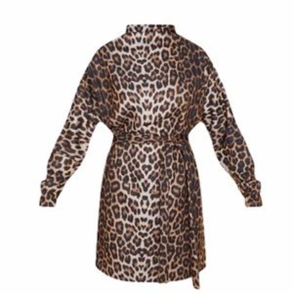 Leopard Oversized Funnel Neck Sweater Dress 4 - Picture 4 of 8